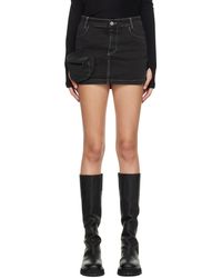 Halfboy - Mini-jupe noire en denim à poche - Lyst