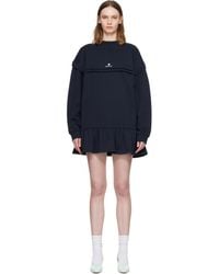 ShuShu/Tong - Raw-Edge Wave Collar Tuck Detail Sweatshirt Minidress - Lyst