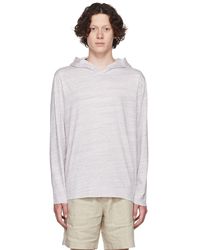 Vince - Pull à capuche mauve en coton - Lyst