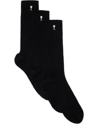 Ami Paris - Three-Pack Ami De Coeur Socks - Lyst