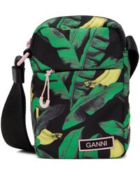 Ganni - Black & Green Recycled Tech Pouch - Lyst