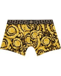 Versace - ブラック＆ゴールド バロッコ ロング ボクサーブリーフ - Lyst
