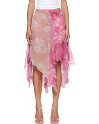 DIESEL - Floral Midi Skirt - Lyst
