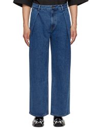 Adererror - Jean 02 Bleu À Écusson À Logo Tetris - Lyst