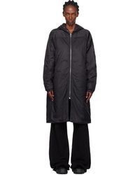 Rick Owens - Manteau Coupe-Vent Noir À Glissière Prolongée - Lyst