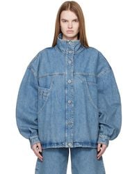 The Attico - Washed Denim Bomber Jacket - Lyst