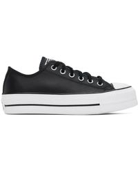 Converse - Chuck Taylor All Star Platform Leather Low Top Sneakers - Lyst
