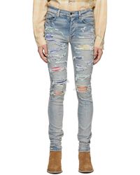 Amiri Denim Indigo Art Patch Painted 