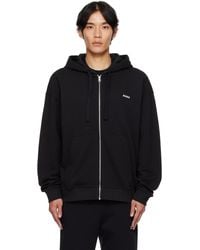HUGO - Relaxed-Fit Cotton Terry Zip-Up Hoodie - Lyst