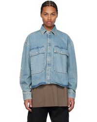 B1ARCHIVE - Chemise Bleue En Denim À Poches À Rabat - Lyst