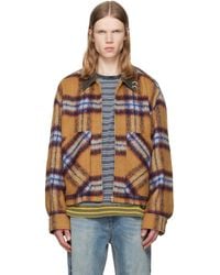we11done - Tan Camel Check Pattern Jacket - Lyst