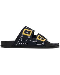 Marni - Black Trompe L'oeil Sandals - Lyst