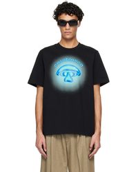 CASABLANCA - T-Shirt À Manches Courtes Airbrush Mushroom Noir À Logo - Lyst