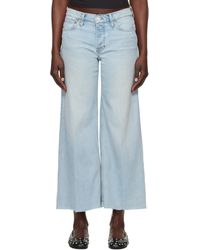 RE/DONE - Jean Ample Et Écourté Bleu En Denim Extensible À Taille Mi-Haute - Lyst