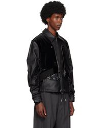 Kiko Kostadinov Murad Zip-up Leather Jacket in Black for Men Kiko Kostadinov Murad Zip-up Leather Jacket in Black for Men