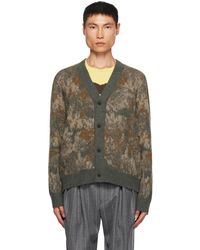 Vince - Brown Abstract Floral Cardigan - Lyst