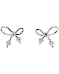 ShuShu/Tong - Ssense Exclusive Silver Yvmin Edition Knotted Bow Metal Earrings - Lyst