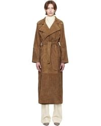Nour Hammour - Althea Belted Suede Coat - Lyst