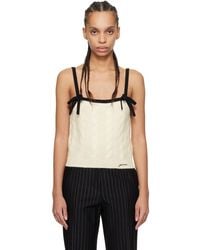 Ganni - Off- & Cashmere Mix Strap Tank Top - Lyst