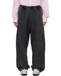 Y. Project - Jean Ample Noir À Couture Pincée À Logo Et À Panneaux - Lyst