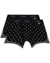 Amiri - Ensemble De Deux Boxers Noirs À Motif Cachemire À Monogrammes - Lyst