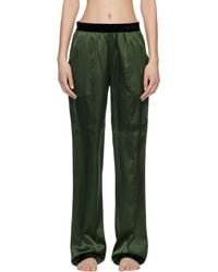 Tom Ford - Khaki Stretch Silk Satin Pj Lounge Pants - Lyst