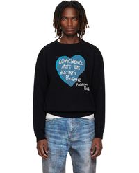 ANDERSSON BELL - Pull Noir À Image De Cœur À Texte - Lyst