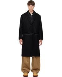Sacai - Wool Flannel X Denim Coat - Lyst