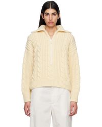 Bottega Veneta - Off-white Half-zip Sweater - Lyst