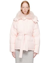 Yves Salomon - Pink Quilted Down Jacket - Lyst