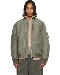 Sacai Gonz Nylon Twill Bomber Jacket Khaki in Green for Men | Lyst