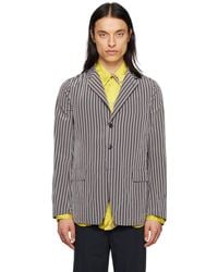 Dries Van Noten - Blue Striped Blazer - Lyst