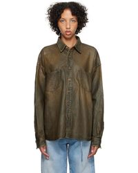 Acne Studios - Brown Button-up Denim Shirt - Lyst