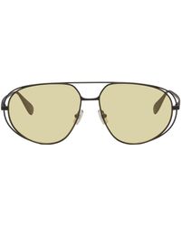 Bottega Veneta - Lunettes De Soleil Aviateur Noir Et Jaune - Lyst