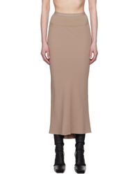Rick Owens - トープ Hollywood Calf バイアス マキシスカート - Lyst