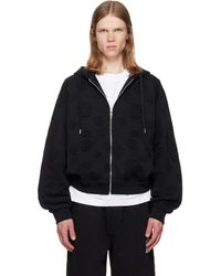 CASABLANCA - Applique Monogram Zip‑Up Hoodie - Lyst