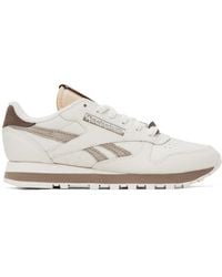 Reebok - White & Taupe Classic Leather 1983 Sneakers - Lyst