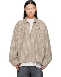 Balenciaga - Check Flannel Zip-Up Shirt - Lyst