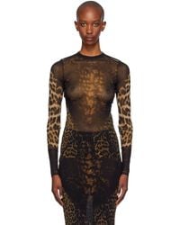 Jean Paul Gaultier - Sheer Leopard Print Tulle Top - Lyst