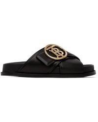 Burberry Black Monogram Sandals