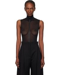 Mugler - Sleeveless Tuxedo Bodysuit - Lyst