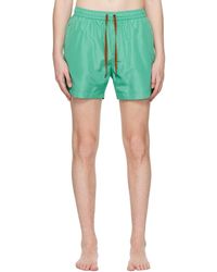 ZEGNA - Green Drawstring Swim Shorts - Lyst