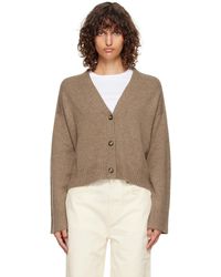 Loulou de Saison - トープ Kaia Lds リブ ネックライン カーディガン - Lyst