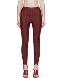 Mugler - Ssense Exclusive Burgundy Corseted leggings - Lyst