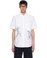 Thom Browne - Straight Fit Embroidered Athletes Shirt - Lyst