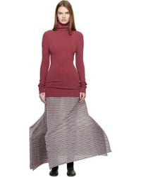 Issey Miyake - Generic Stripes Machine Pleats Midi Skirt - Lyst