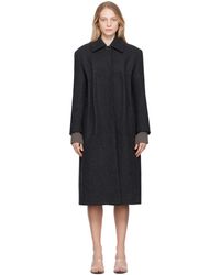 we11done - Black Gathered Trench Coat - Lyst