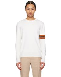 Zegna - White Stripe Sweatshirt - Lyst