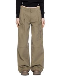 Ami Paris - Taupe Pleated Cargo Pants - Lyst