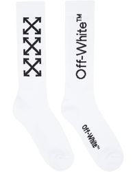 Damen Bekleidung Strumpfware Strümpfe Off-White c/o Virgil Abloh Synthetik Socken mit Streifen in Weiß 
